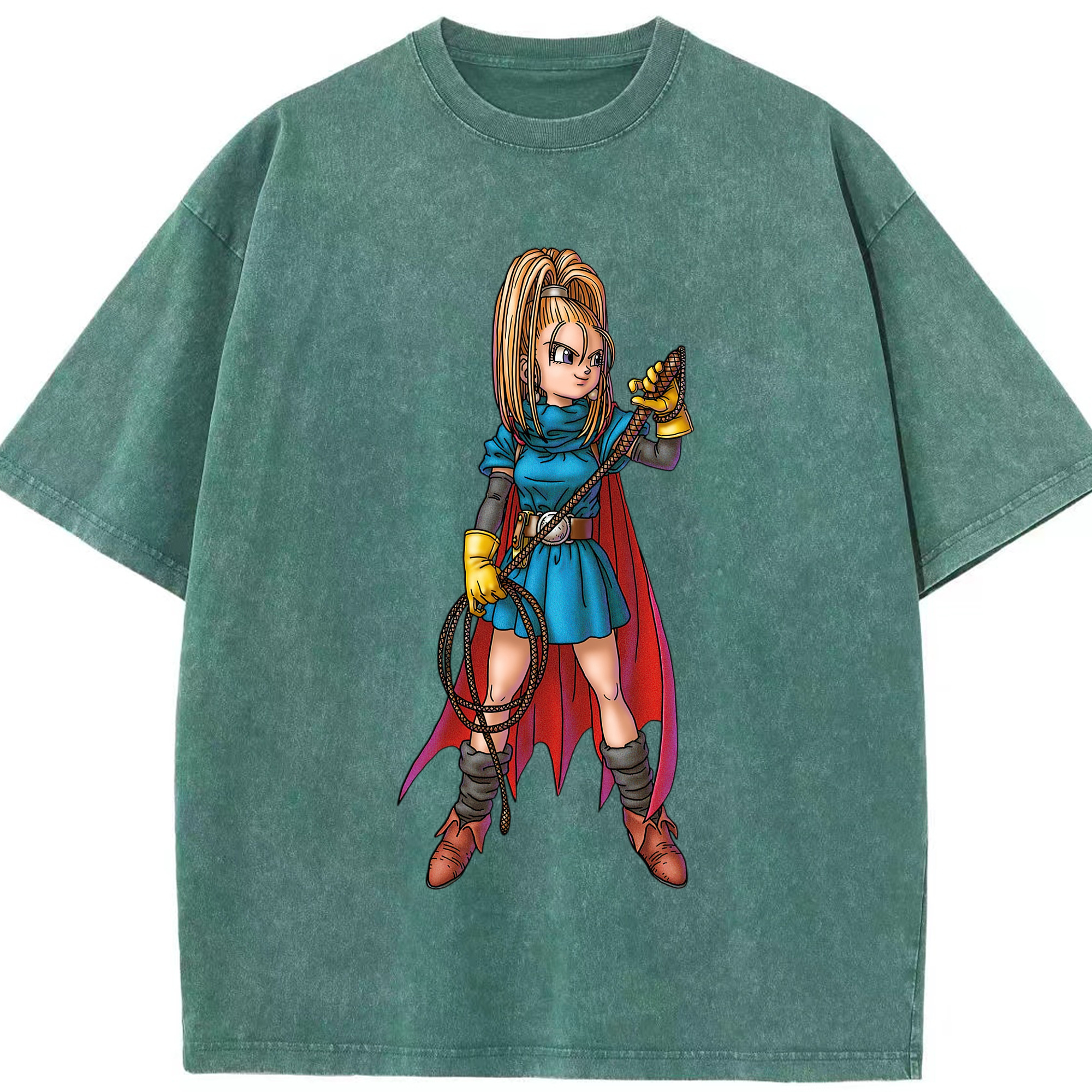 （画像用） ドラゴンクエスト Doragon Kuesuto Dragon Quest 綿100% ヴィンテージ風 半袖Tシャツ（フロントプリント）